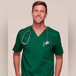 Cherokee Revolution Men's Workwear Scrub Green Top NWT